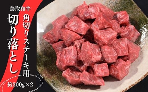 
鳥取和牛 角切りステーキ用切り落とし　300g×2パック 国産 牛肉 和牛 小分け 切り落とし ステーキ 黒毛和牛
