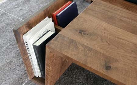 天然木 の リビングテーブル / ウォールナット材 または オーク材 【HIRASHIMA】 LIBERIA PLUS Living Table 126 受注生産