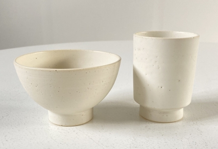 常滑焼 飯碗湯呑セット（Matte White） お茶碗 茶碗 湯呑 2個セット 白 白色 ホワイト かわいい 可愛い オシャレ シンプル カラーバリエーション豊富 陶器 食器 伝統工芸品 手作り 常