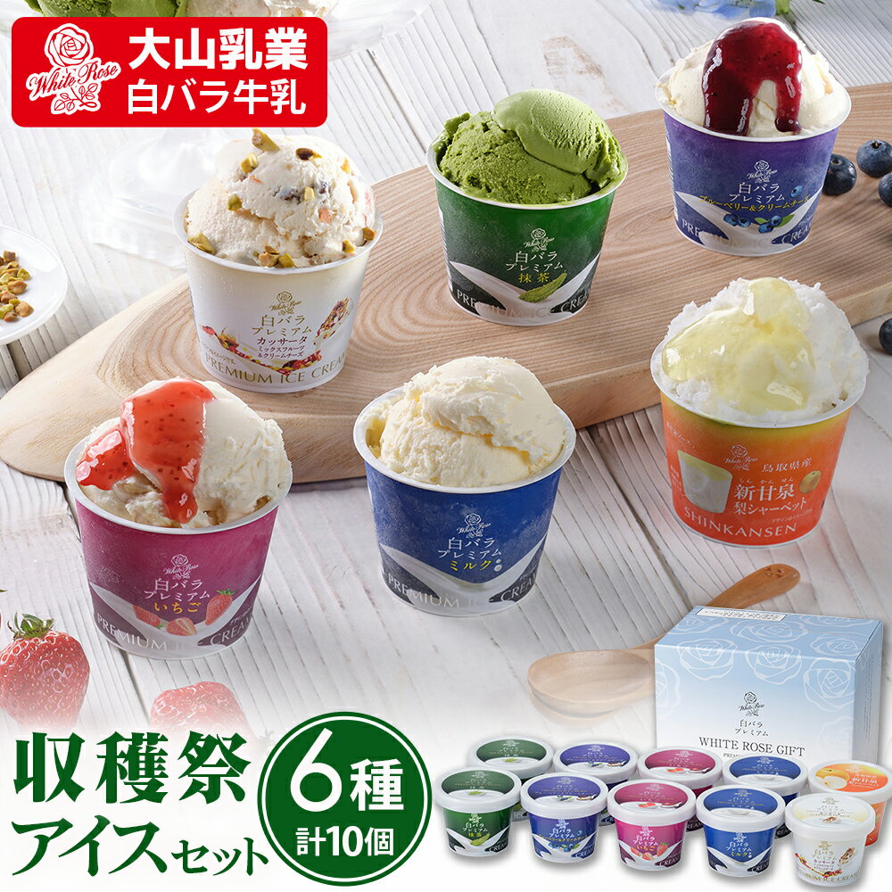 【ふるさと納税】【大山乳業】収穫祭 アイス6種セット （大山乳業 詰め合わせ カップアイス シャーベット ミルク いちご ブルーベリー クリームチーズ 新甘泉アイス カッサータ 抹茶 スイーツ 食べ比べ アイスクリーム 人気 倉吉 倉吉市） [18G008]