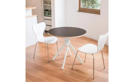 ＆FREL AXカフェテーブル 天板 ダークモカブラウン 直径80cm x 高さ72cm 選べる脚色 全3色　国産家具 組立簡単 家具 机 テーブル インテリア ホワイト
