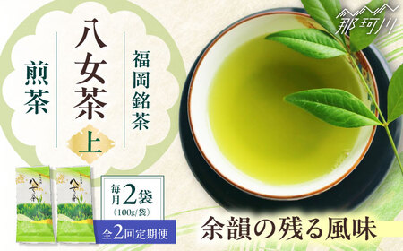 【全2回定期便】八女茶【上】煎茶セット　100g×2袋 ＜木村食品＞ 那珂川市[GFW066]