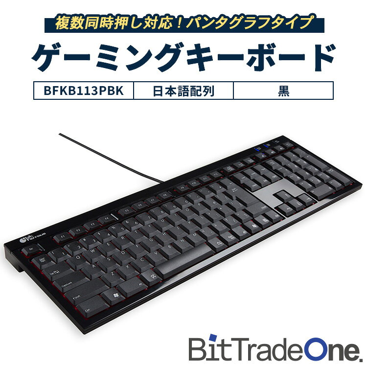 【ふるさと納税】複数同時押し対応パンタグラフタイプゲーミングキーボード BFKB113PBK ｜ 家電 キーボード パソコン PC
