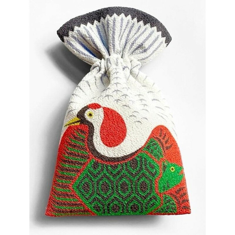 【ふるさと納税】丹後ちりめん 祭巾着 サイズ：約22cm×13cm つるかめ しちふくじん