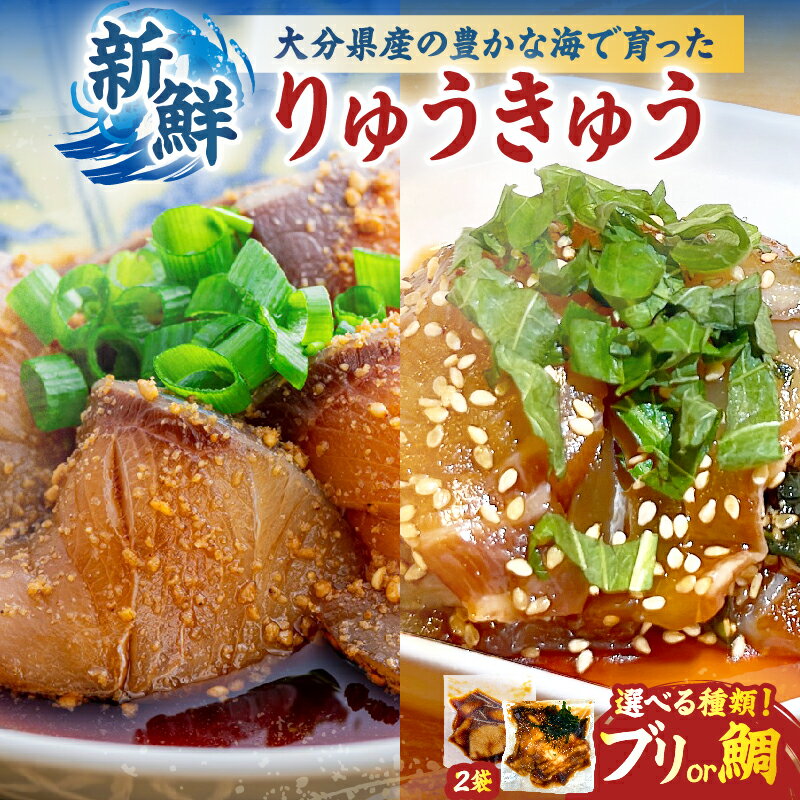 【ふるさと納税】≪選べる返礼品≫ りゅうきゅう セット ブリ 鯛 食品 加工品 海鮮 魚 魚介 漬け 郷土料理 名物 醤油だれ 小分け 簡単調理 便利 手軽 食事 おつまみ お酒の肴 2種類 濃い味 薄味 食べ比べ おすすめ プレゼント ギフト 贈り物 冷凍 大分県 別府市 送料無料