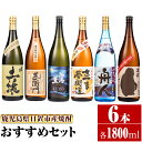 【ふるさと納税】＜本格芋焼酎＞南国酒造おすすめ6本セット・大(6銘柄・各1800ml・計6本) 鹿児島 九州 酒 芋 焼酎 いも焼酎 地酒 薩摩芋 さつま芋 アルコール 飲み比べ セット