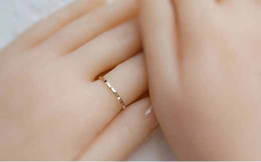 アクセサリー K14GF 槌目リング 2㎜幅 選べるサイズ 指輪 アクセサリー ジュエリー K14 ゴールドフィルド リング レディース メンズ ペア シンプル 一点もの 華奢リング ピンキーリング 