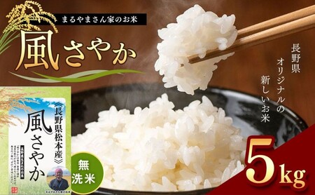 新米 令和7年産 無洗米 「まるやまさん家のお米」 風さやか 5kg×1袋 | 米 国産 こめ 松本市 お米 ふるさと納税 信州 無洗米 5キロ 風さやか 長野米 美味しい 松本産 ふっくら 白米