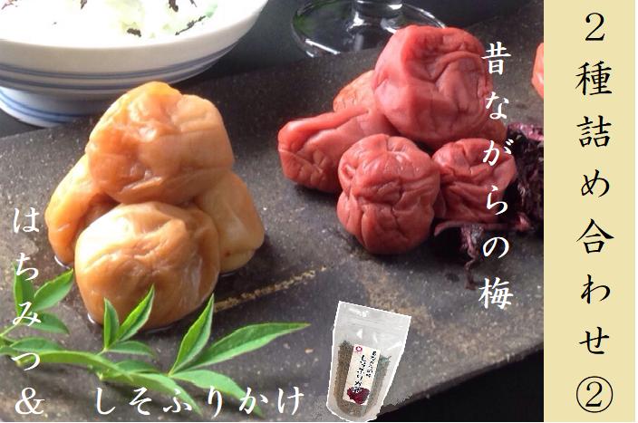 梅干し 熊野乃梅 2種詰合せ? 昔ながら（塩分25％） はちみつ（塩分8％） しそふりかけ【snby0010】