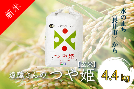 	【令和5年産新米】【オーガニック米】【玄米】遠藤さんの「つや姫」4.4kg(2.2kg×2袋)_A131(R5)