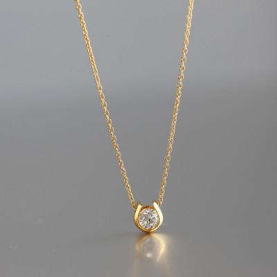 ふるさと納税 大津市 【ラボグロウンダイヤモンドネックレス】0.2ct 馬蹄ばてい K18イエローゴールド 長さ40cm |  | 03