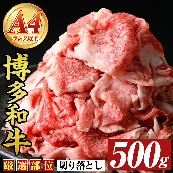 【ふるさと納税】博多和牛切り落とし(500g) 国産 九州産 福岡県産 牛肉 和牛 黒毛和牛 お肉【MEAT PLUS】