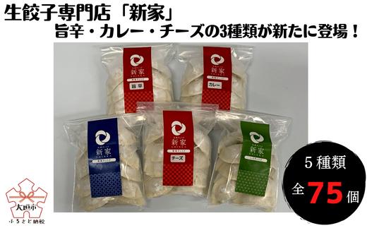 
生餃子専門店「新家」の生餃子　創作ぎょうざ 5種類 食べくらべセット
