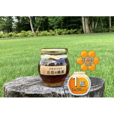 ふるさと納税 下野市 【毎月定期便】日本ミツバチの百花蜂蜜(200g×1瓶)国産100%天然生蜂蜜です。全6回