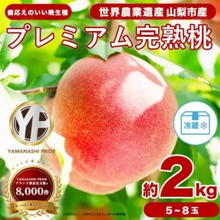 2026年発送 晩生 約2kg 5~8個 大ぶり歯ごたえ◎ YAMANASHI PRIDE 桃【配送不可地域：離島】【1425351】