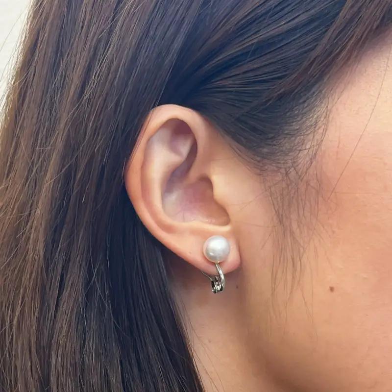 S085-364_8mm - 8.5mm あこや真珠 スタッドイヤリング ナチュラル【F：イヤリング SV925（シルバー）※直結】