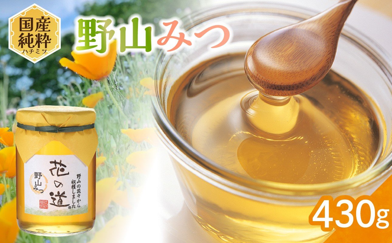 
                  国産純粋蜂蜜 野山みつ 430g 非加熱 はちみつ ハチミツ 生はちみつ ローハニー オススメ 贈答 贈り物 プレゼント 八女市
                