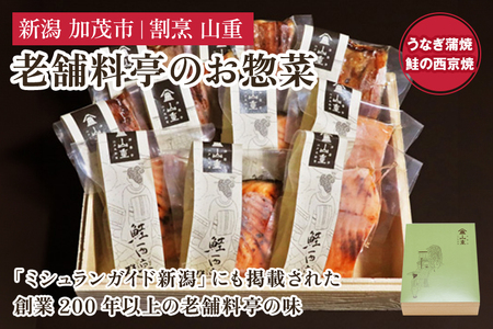 老舗料亭「山重」惣菜ギフトセット Cセット 【2種10袋入】 《うなぎ蒲焼×5 鮭西京焼×5》