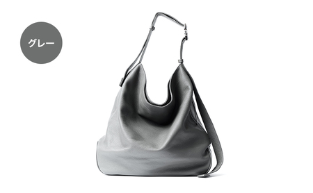 ソフトシュリンクレザー アジャスタブルショルダーバッグ 鞄 かばん バッグ ショルダー 肩掛け 斜め掛け PCポケット デイリー 牛革 レザー 東京都 文京区 グレー