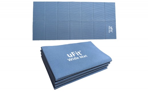 uFit Wide Mat【ダスティブルー】 【 マット トレーニング  運動 筋肉 筋トレ バランス ストレッチ 折りたたみ コンパクト 】