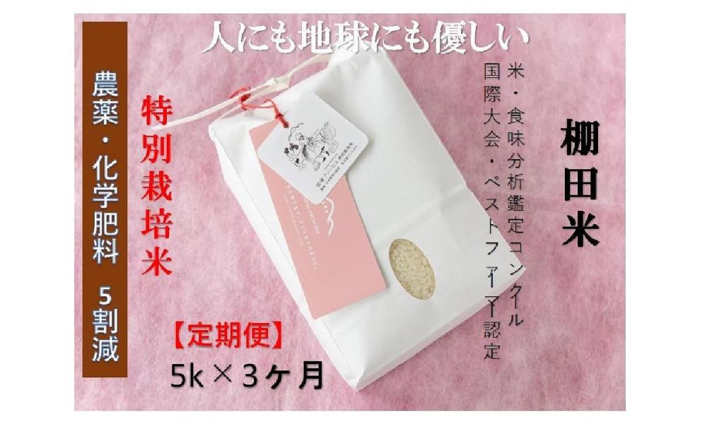 【令和8年産先行予約】【3ヶ月定期便】【農薬化学肥料5割減】魚沼コシヒカリ 苗場プリンセス 特別栽培米 精米 5kg （5kg×1袋） 計15kg127523-032