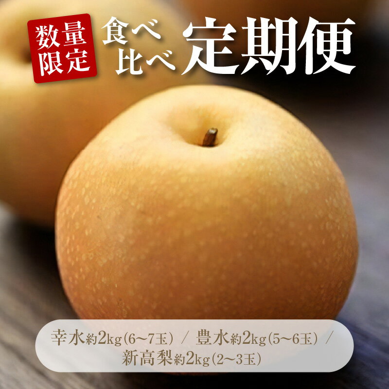 【ふるさと納税】 梨 幸水 豊水 新高梨 食べ比べ 定期便 約6kg 各2kg×3種【先行予約】 [ フルーツ 果物 くだもの 果物定期便 フルーツ定期便 フルーツ詰め合わせ ギフト 贈答用 産地直送 香川県 三豊市 送料無料 お取り寄せ 数量限定 返礼品 40000 40,000円 台 平和農園 ]