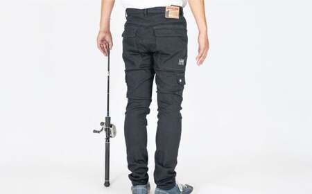 【THE BACK WATER】撥水ストレッチデニム釣り・アウトドアブラックカーゴパンツ　BW-403VMBB(34インチ)【ストレッチデニム ストレッチ デニム アウトドア ズボン ジーンズ 衣類 