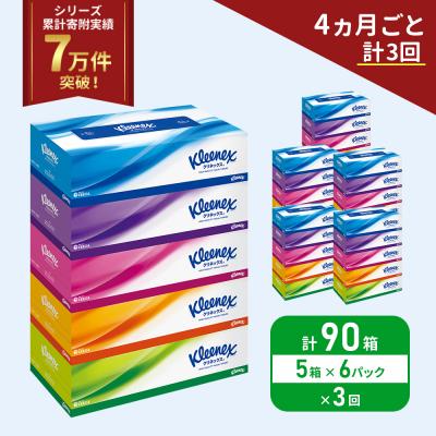 ふるさと納税 岩沼市 定期便 ティッシュ クリネックス ティシュー 5箱入×6P《計3回》 [No.5704-1042]