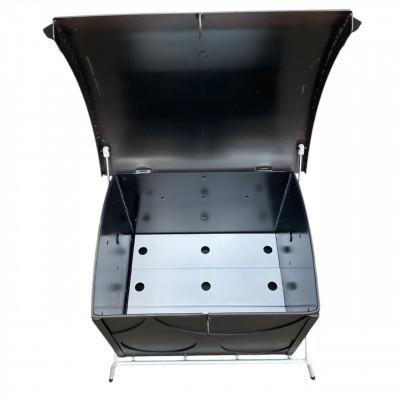 ふるさと納税 みよし市 『焼却炉の鈴木工業』　鉄製　宅配ボックス　艶消し　台座付き |  | 01