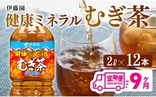 【9ケ月定期便】伊藤園 健康ミネラル むぎ茶 2L×6本×2ケース PET【お茶 麦茶 ムギ茶 飲料 水分補給 ペットボトル 全9回】