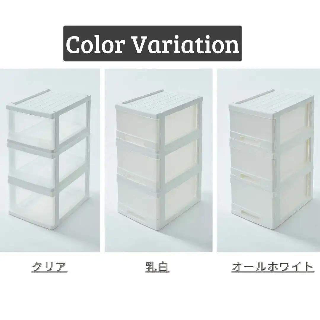 多段式連結収納1段 3個セット 乳白 クローゼットケース 押入れケース 収納ケース 燕三条製 [株式会社オビタス] 【010S689】