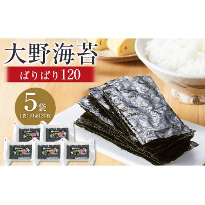 ふるさと納税 徳島市 大野海苔 「ぱりぱり120(5袋)」海苔 のり 味付け海苔