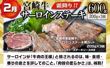 【年末企画】『宮崎牛』ステーキ食べ比べ定期便(3ヶ月)_T57-MY01_(都城市) 定期便 A5ランク 宮崎牛ヒレステーキ ロースステーキ 赤身 ももステーキ サイコロステーキ