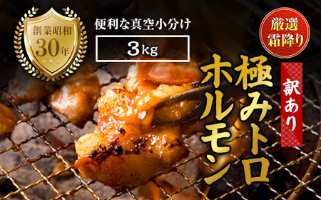 【訳あり】霜降り 極みトロホルモン 3kg 秘伝のタレ付き