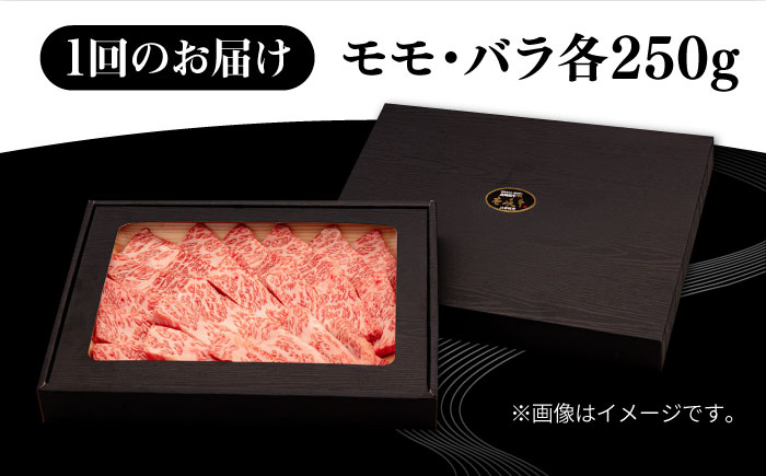 【全3回定期便】 壱岐牛 焼肉用 モモ・バラ（カルビ） 500g《壱岐市》【株式会社イチヤマ】 肉 牛肉 焼肉 モモ バラ カルビ BBQ [JFE066] 63000 63000円