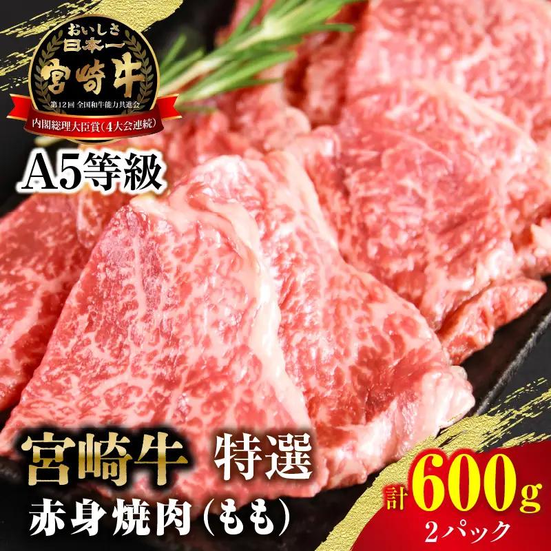【新鮮チルド】宮崎牛特選 赤身焼肉 合計600g（2パック）