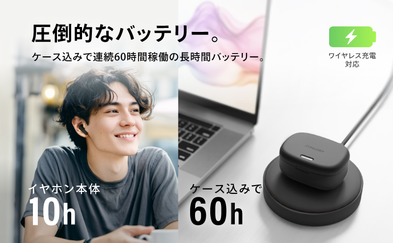 FUNLOGY Earbuds / 完全ワイヤレスイヤホン　ブラック　音楽 イヤホン ワイヤレス 急速充電 軽量 低遅延 IPX5防水 防汗 通勤 通学 千葉県 千葉市