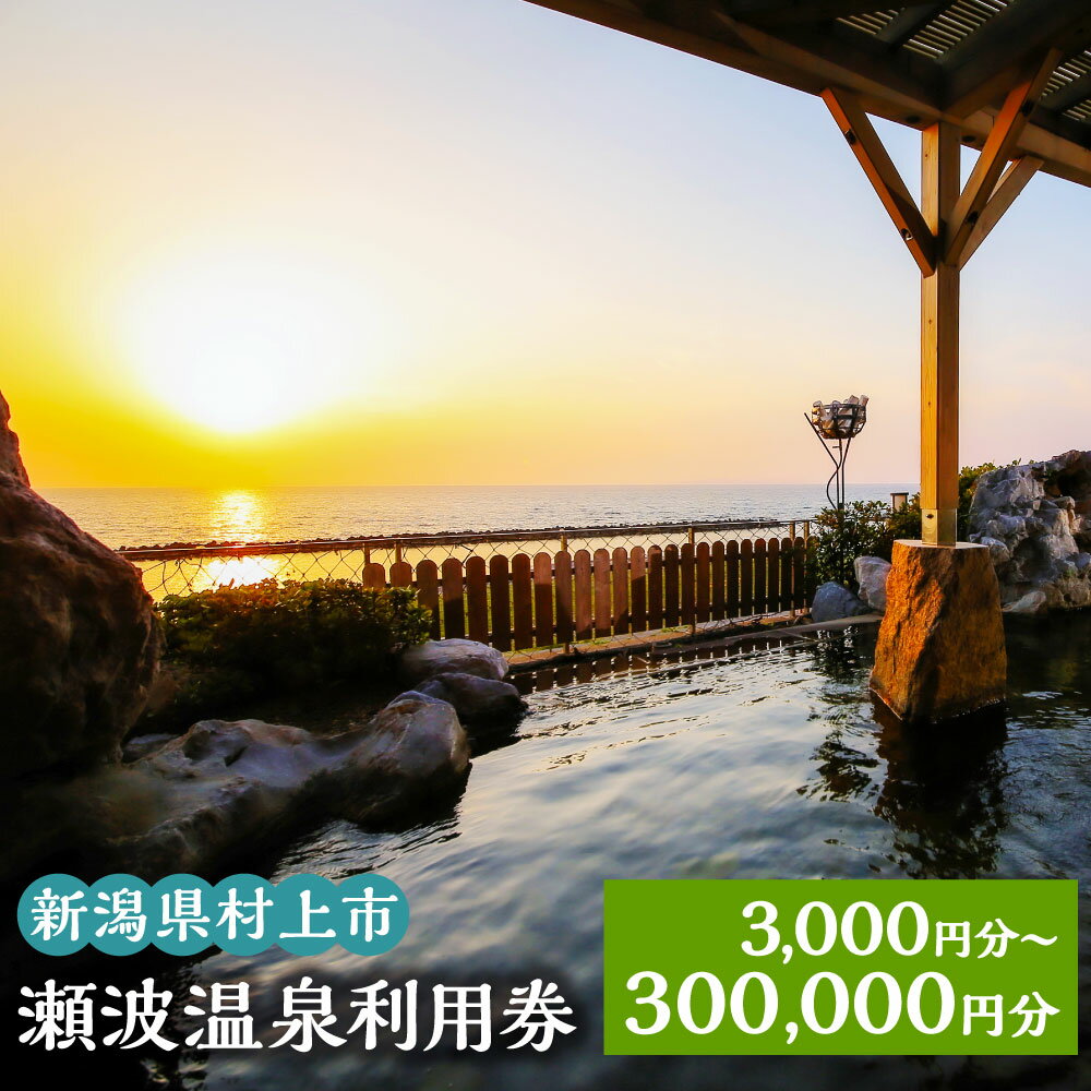 【ふるさと納税】瀬波温泉利用券 〈選べる容量〉3,000円分／20,000円分／30,000円分／50,000円分／100,000円分／200,000円分／1,000,000円分 温泉 温泉券 入浴券 チケット 観光 宿泊 ホテル お土産 新潟県 村上市 K1 K2 K3 K5 K10 K20 K100