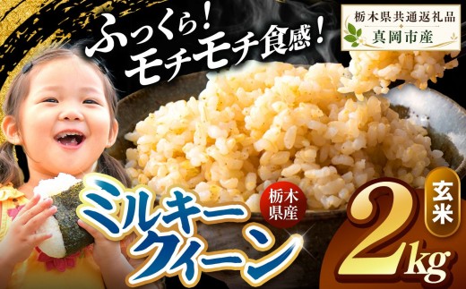 栃木県産 ミルキークイーン 玄米 2kg 2026年 先行予約 新米 | 栃木県 矢板市