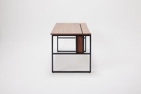 パソコンデスク リモートワーク ウォールナット 120 ミニシェルフ付 WAAKstation2WN 1207 minishelf