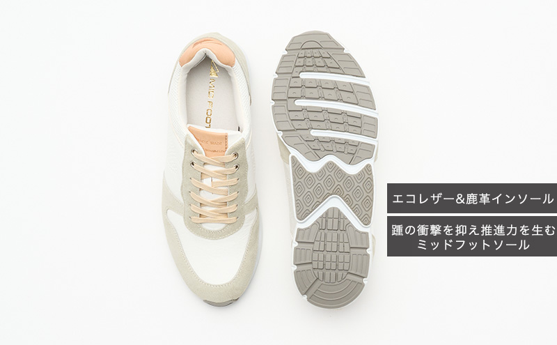 MIDFOOT ( ミッドフッド ) 紳士靴 レザースニーカー MF001JM ( ホワイト ) 4E 26.0cm