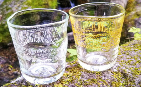 No.272 【浜口義則 作】ぐい呑みペア（金箔・銀箔）2個セット