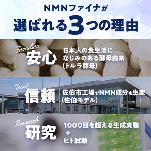 ＜定期便・全12回(毎月)＞完全国内生産のNMNサプリメント「NMNファイナ」1箱×12回・計12箱（約360日分・2160粒) 健康サポートサプリメント NMN 大分県 佐伯市 【GM004】【三菱