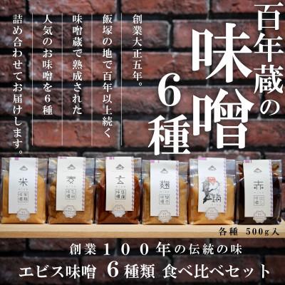 ふるさと納税 飯塚市 【のし付き】色々な味が楽しめる!創業100年の伝統の味「ヱビス味噌」食べ比べセット(500g×6個)