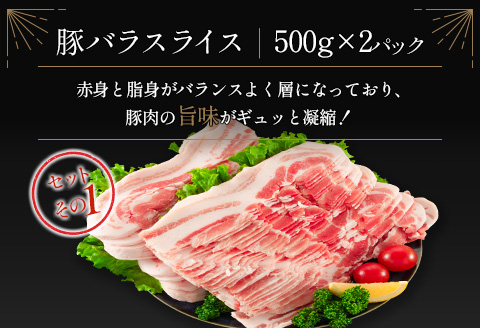 宮崎県産豚 3種食べ比べスライスセット（500g×6パック）計3kg ※90日以内に発送【C369】