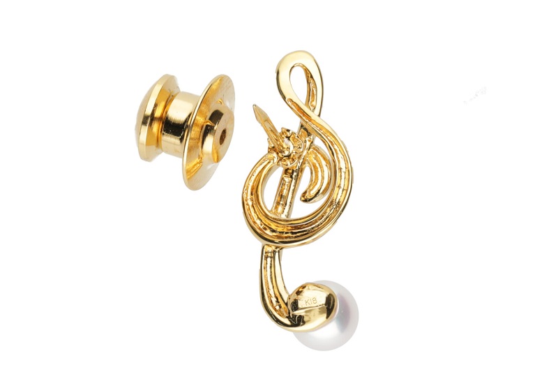 【K18】ト音記号タックブローチ/K18B1581