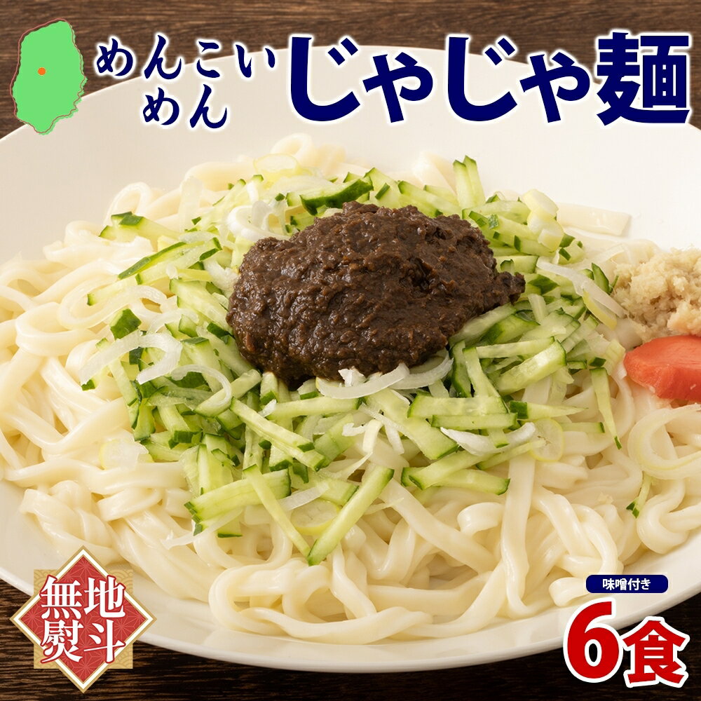 【ふるさと納税】 めんこいめん じゃじゃ麺 6食 無地熨斗 のし 熨斗 名入れ不可 盛岡じゃじゃ麺 盛岡三大麺 米粉麺 米粉 麺 グルテンフリー ラーメン 岩手県 盛岡市 東北 岩手 盛岡 農事組合法人となん