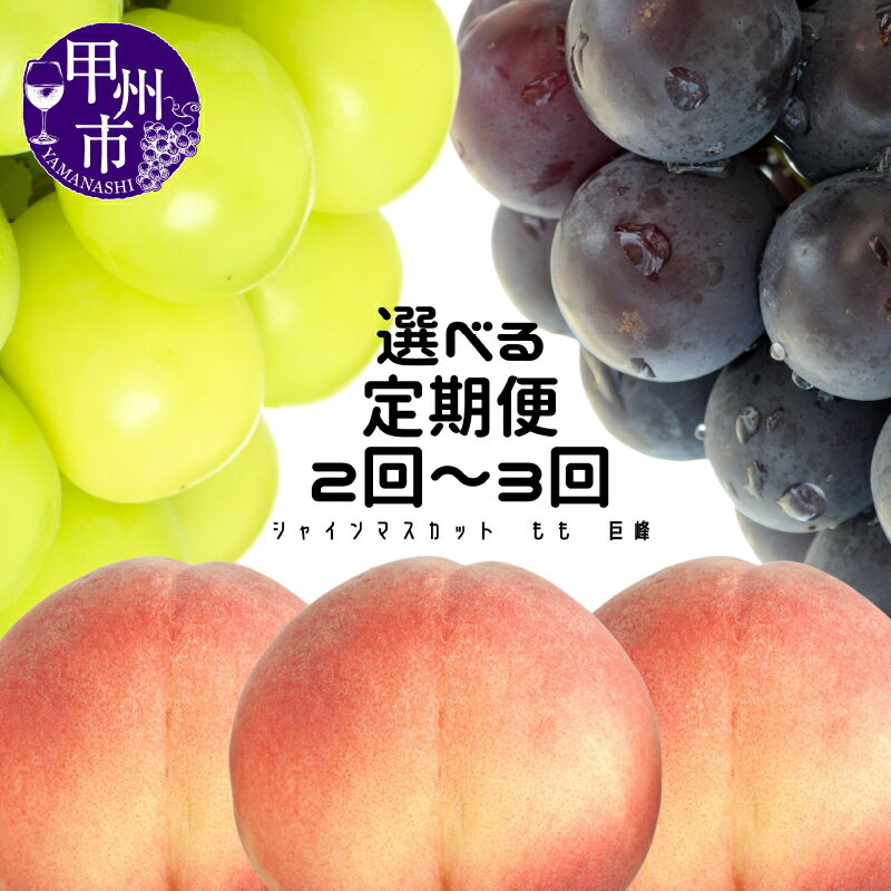 【ふるさと納税】 フルーツ 定期便 選べる 2回 3回 果物 桃 約1.8kg 6～8玉 巨峰 約1kg 2房 シャインマスカット 約1.1kg 2～3房 期間限定 2025年発送 人気 葡萄 ぶどう もも 甲州市産 厳選 山梨県 数量限定 種無し 山梨 旬 果実 社員マスカット （MG）