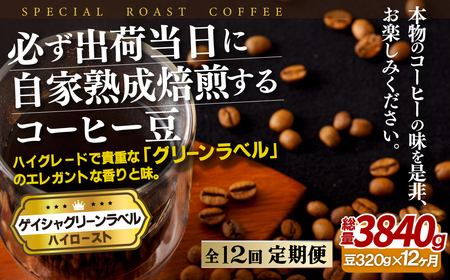 必ず出荷日に自家熟成焙煎ゲイシャ豆(320g)【12回定期便】【SASEBO Coffee TOMINAGA】 人気コーヒー豆 新鮮 鮮度 抜群 コーヒー豆 コーヒー豆 コーヒー豆 コーヒー豆 コーヒー豆 コーヒー豆