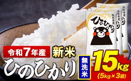 新米 令和7年産 無洗米 米 ひのひかり 15kg《7-14日以内に出荷予定(土日祝除く)》熊本県 菊池市 国産 熊本県産 精米 無洗米 送料無料 ヒノヒカリ こめ お米